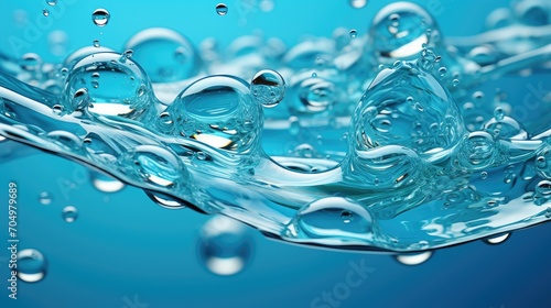 Abstract blue water drops that create beauty and charming