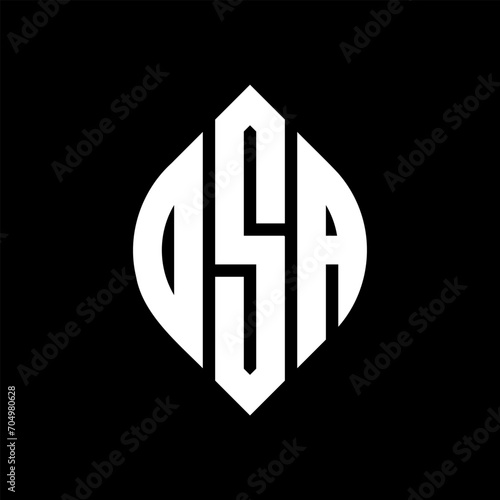 OSA circle letter logo design with circle and ellipse shape. OSA ellipse letters with typographic style. The three initials form a circle logo. OSA circle emblem abstract monogram letter mark vector.