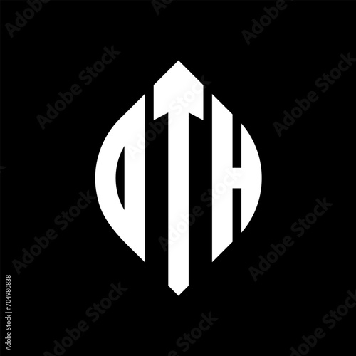 Free Download OTH circle letter logo design with circle and ellipse shape. OTH ellipse letters with typographic style. The three initials form a circle logo. OTH circle emblem abstract monogram letter mark vector. - GFXLoad