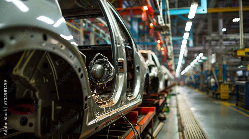 Fototapeta premium Car factory. The process of creating cars. 