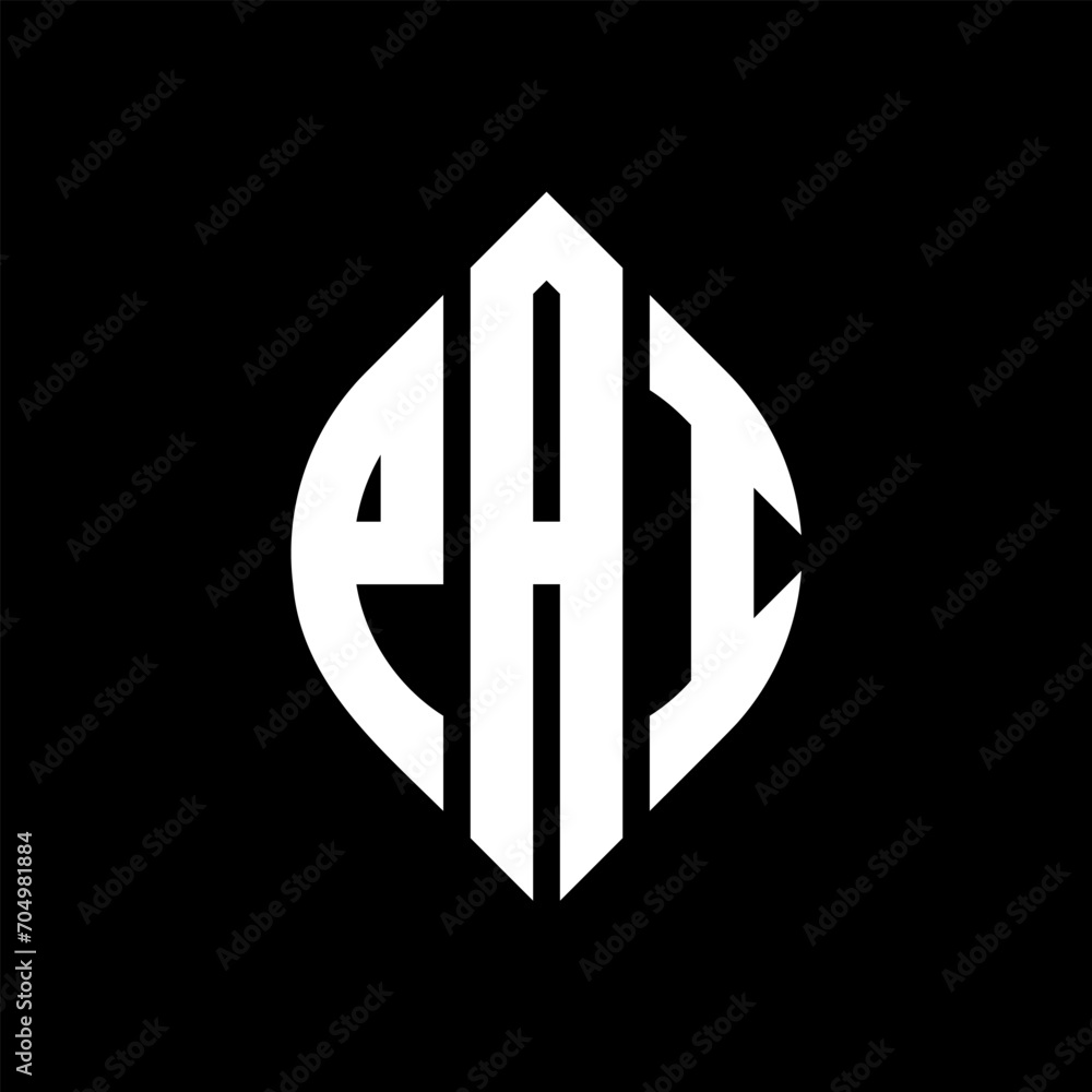 PAI circle letter logo design with circle and ellipse shape. PAI ellipse letters with typographic style. The three initials form a circle logo. PAI circle emblem abstract monogram letter mark vector. PAI circle letter logo design with circle and ellipse shape. PAI ellipse letters with typographic style. The three initials form a circle logo. PAI circle emblem abstract monogram letter mark vector.