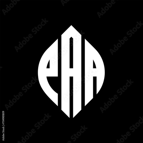 PAA circle letter logo design with circle and ellipse shape. PAA ellipse letters with typographic style. The three initials form a circle logo. PAA circle emblem abstract monogram letter mark vector.