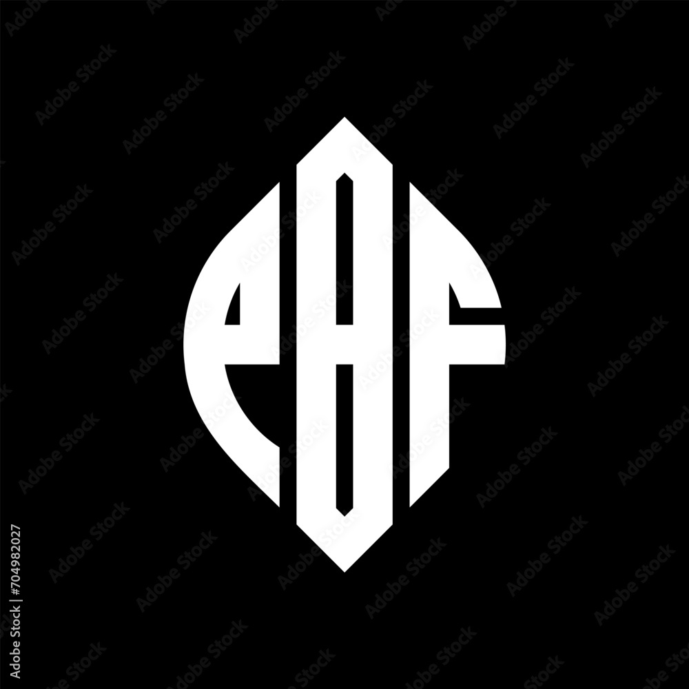PBF circle letter logo design with circle and ellipse shape. PBF ellipse letters with typographic style. The three initials form a circle logo. PBF circle emblem abstract monogram letter mark vector. PBF circle letter logo design with circle and ellipse shape. PBF ellipse letters with typographic style. The three initials form a circle logo. PBF circle emblem abstract monogram letter mark vector.