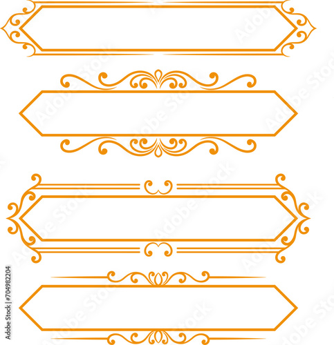 Vector set decorative ornament frame