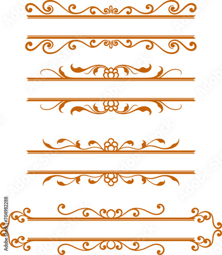 Vector set decorative ornament frame