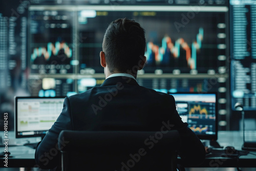 Back of business trading stock exchange market