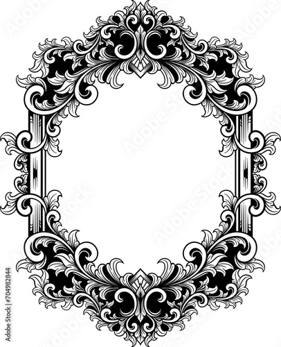 Vector vintage ornament frame for wedding illustration