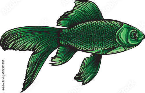 vector illustration of cute redfish photo
