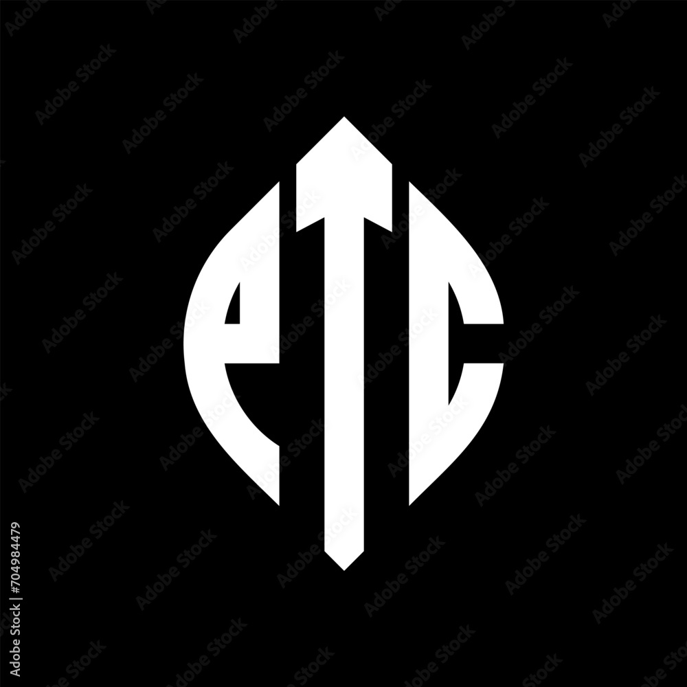 PTC circle letter logo design with circle and ellipse shape. PTC ellipse letters with typographic style. The three initials form a circle logo. PTC circle emblem abstract monogram letter mark vector. PTC circle letter logo design with circle and ellipse shape. PTC ellipse letters with typographic style. The three initials form a circle logo. PTC circle emblem abstract monogram letter mark vector.
