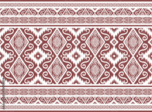 Wallpaper Mural  Ikat cream fabric pattern with stripes pixel Abstract Aztec symbol illustration geometric shape vector pattern Ethic nature native tribal work background backdrop wallpaper print textile clothing fas Torontodigital.ca