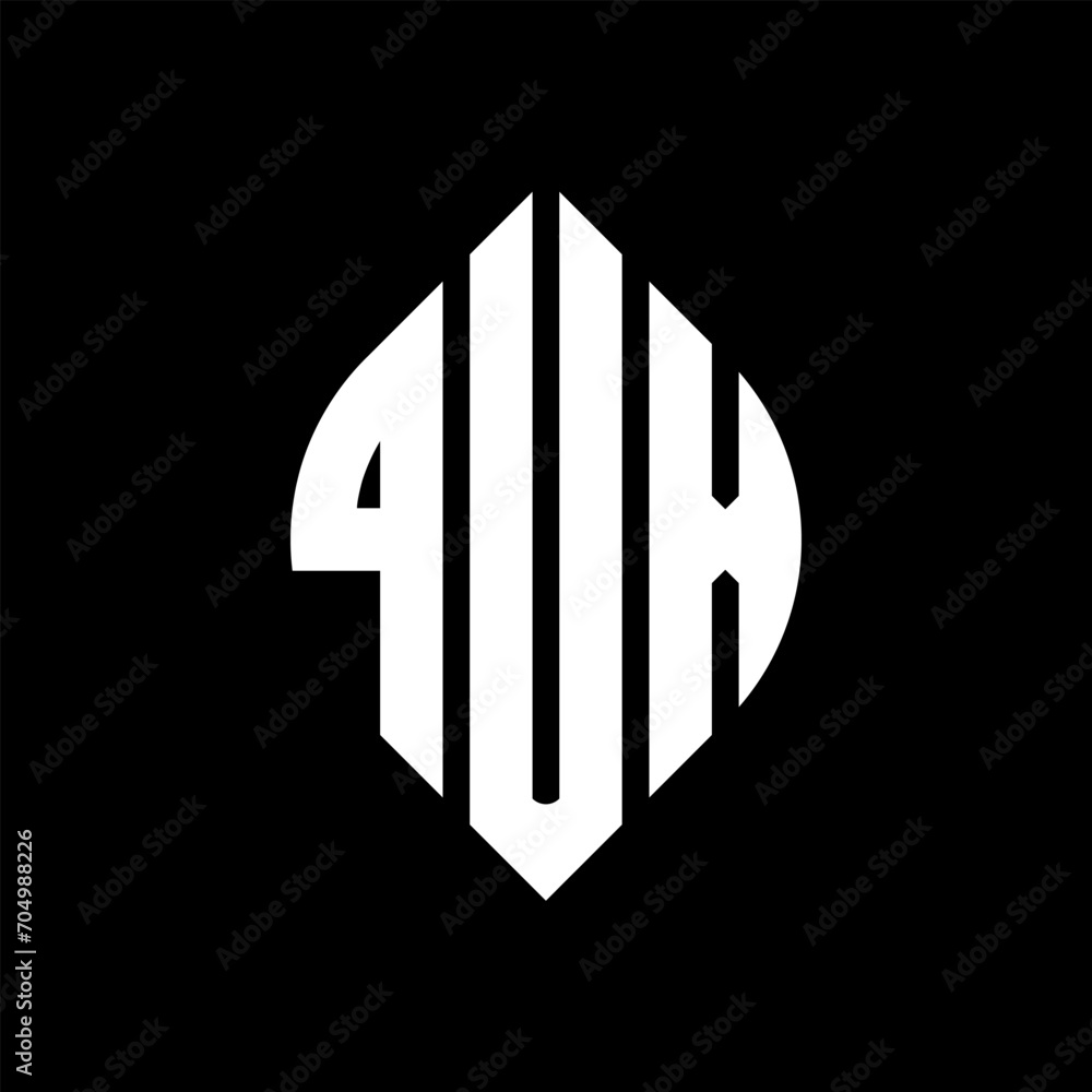 QUX circle letter logo design with circle and ellipse shape. QUX ellipse letters with typographic style. The three initials form a circle logo. QUX circle emblem abstract monogram letter mark vector. QUX circle letter logo design with circle and ellipse shape. QUX ellipse letters with typographic style. The three initials form a circle logo. QUX circle emblem abstract monogram letter mark vector.