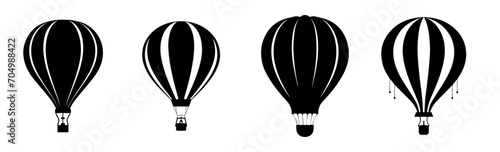 Black and white sketch of air balloon  photo