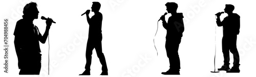 Black and white silhouette of  singer