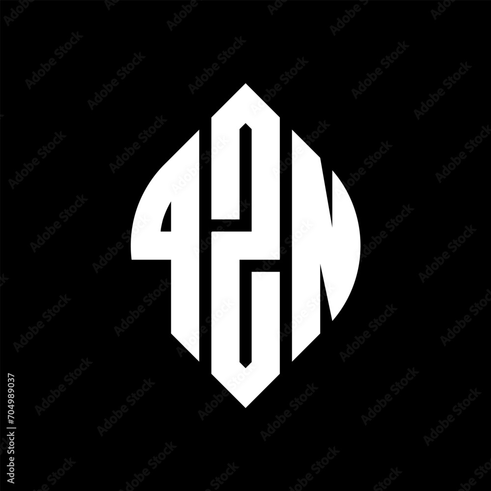 QZN circle letter logo design with circle and ellipse shape. QZN ellipse letters with typographic style. The three initials form a circle logo. QZN circle emblem abstract monogram letter mark vector. QZN circle letter logo design with circle and ellipse shape. QZN ellipse letters with typographic style. The three initials form a circle logo. QZN circle emblem abstract monogram letter mark vector.