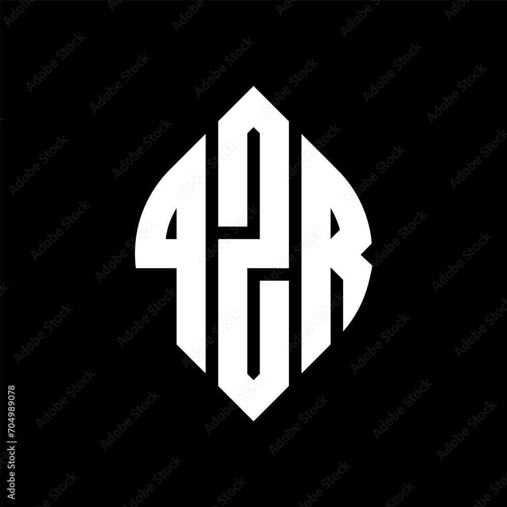 QZR circle letter logo design with circle and ellipse shape. QZR ellipse letters with typographic style. The three initials form a circle logo. QZR circle emblem abstract monogram letter mark vector. QZR circle letter logo design with circle and ellipse shape. QZR ellipse letters with typographic style. The three initials form a circle logo. QZR circle emblem abstract monogram letter mark vector.