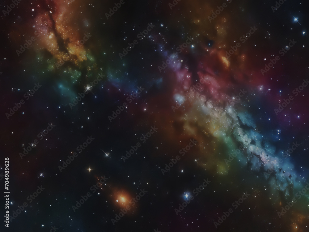 Naklejka premium Colorful space galaxy cloud nebula. Stary night cosmos.