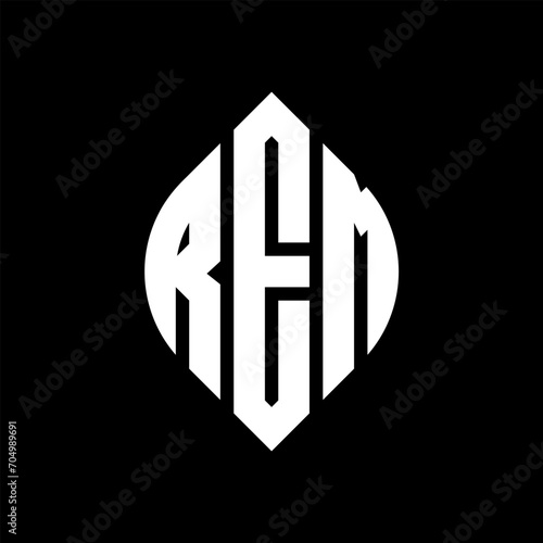 REM letter logo design with polygon shape. REM polygon and cube shape logo design. REM hexagon vector logo template white and black colors. REM monogram, business and real estate logo.