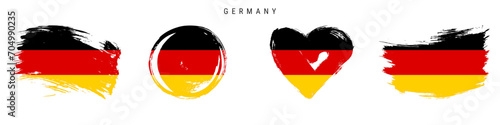 Germany hand drawn grunge style flag icon set. Free brush stroke flat vector illustration isolated on white