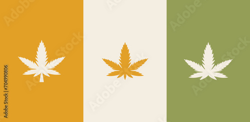 Weed Marijuana cannabis leaf vector icon logo illustration