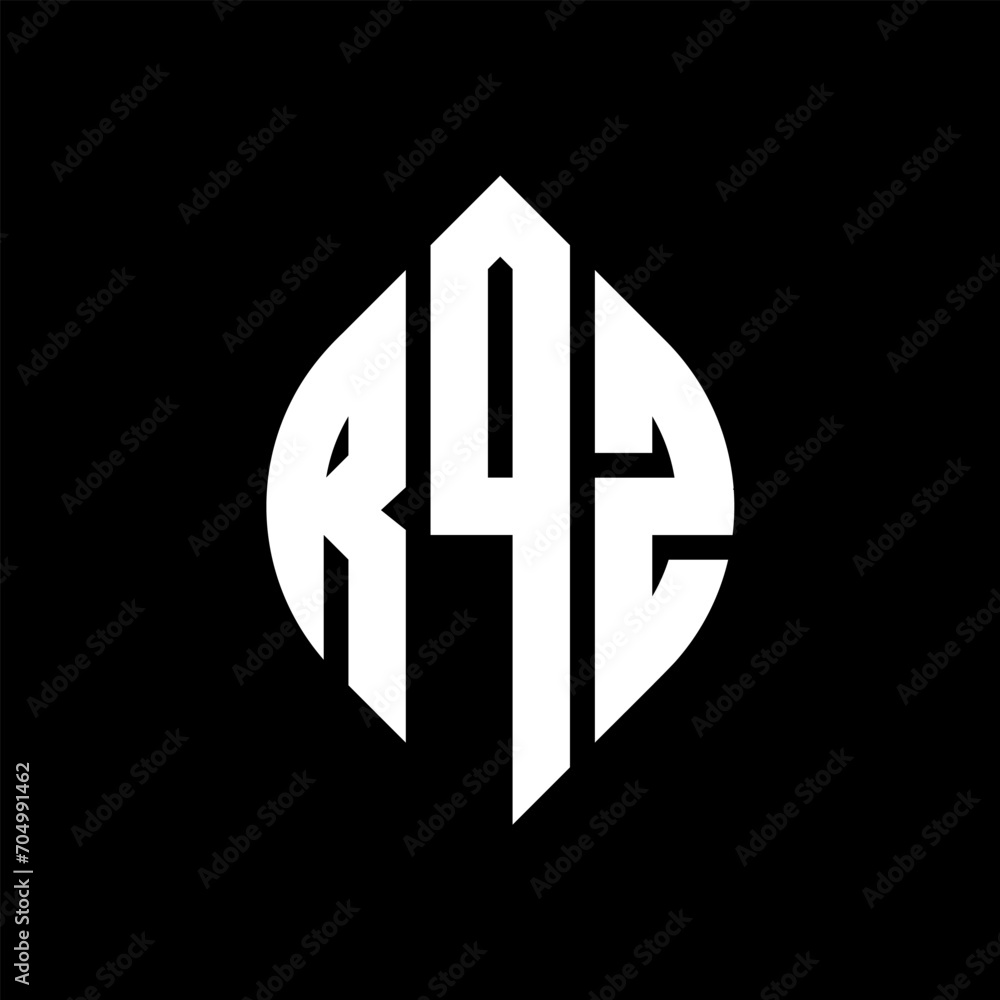 RQZ circle letter logo design with circle and ellipse shape. RQZ ellipse letters with typographic style. The three initials form a circle logo. RQZ circle emblem abstract monogram letter mark vector. RQZ circle letter logo design with circle and ellipse shape. RQZ ellipse letters with typographic style. The three initials form a circle logo. RQZ circle emblem abstract monogram letter mark vector.