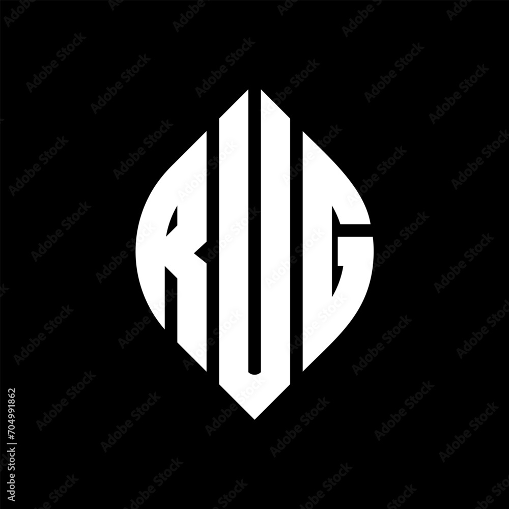 RUG circle letter logo design with circle and ellipse shape. RUG ellipse letters with typographic style. The three initials form a circle logo. RUG circle emblem abstract monogram letter mark vector. RUG circle letter logo design with circle and ellipse shape. RUG ellipse letters with typographic style. The three initials form a circle logo. RUG circle emblem abstract monogram letter mark vector.