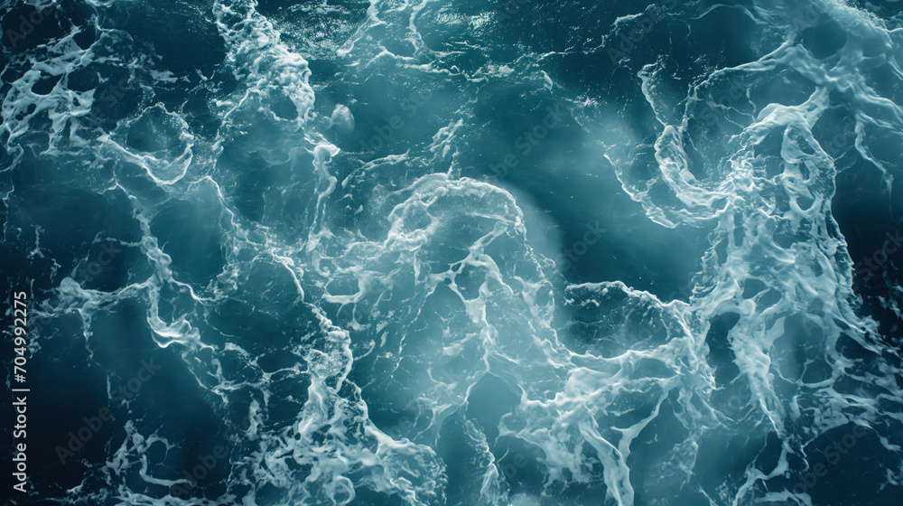 Churning ocean water with frothy waves. Churning ocean water with frothy waves.