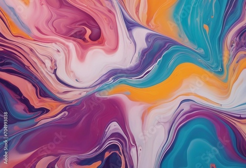 Colorful wave abstract background wallpaper with mixing acrylic paints