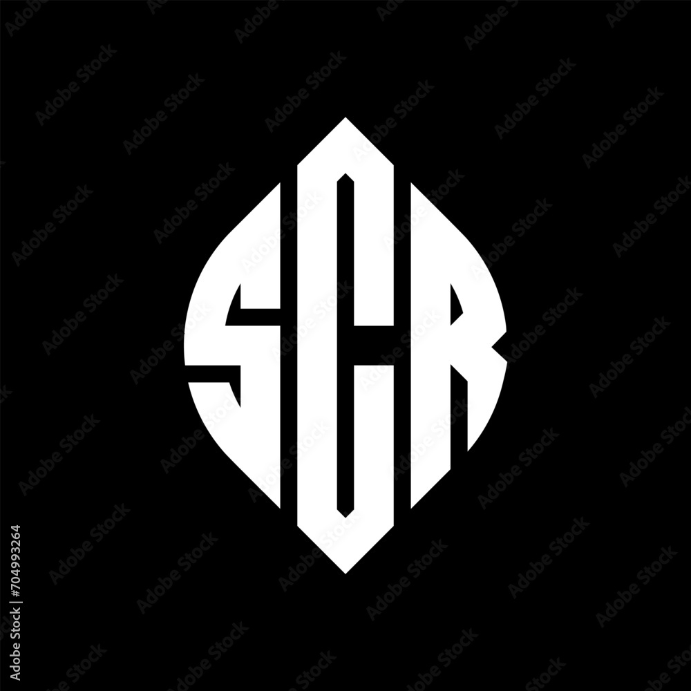 SCR circle letter logo design with circle and ellipse shape. SCR ellipse letters with typographic style. The three initials form a circle logo. SCR circle emblem abstract monogram letter mark vector. SCR circle letter logo design with circle and ellipse shape. SCR ellipse letters with typographic style. The three initials form a circle logo. SCR circle emblem abstract monogram letter mark vector.
