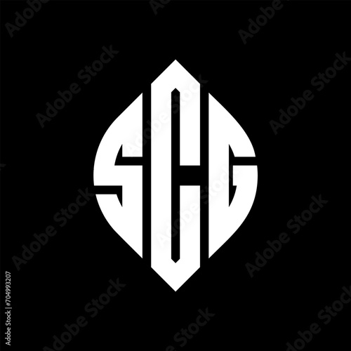 SCG circle letter logo design with circle and ellipse shape. SCG ellipse letters with typographic style. The three initials form a circle logo. SCG circle emblem abstract monogram letter mark vector. photo