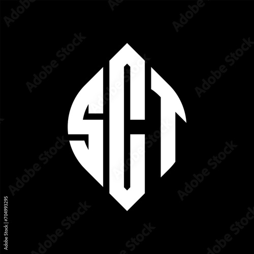 Free Download SCT circle letter logo design with circle and ellipse shape. SCT ellipse letters with typographic style. The three initials form a circle logo. SCT circle emblem abstract monogram letter mark vector. - GFXLoad