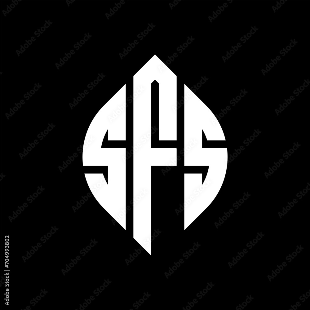 Obraz premium SFS circle letter logo design with circle and ellipse shape. SFS ellipse letters with typographic style. The three initials form a circle logo. SFS circle emblem abstract monogram letter mark vector.
