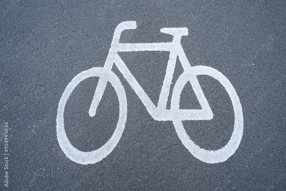 Bicycle symbol on the road Bicycle symbol on the road