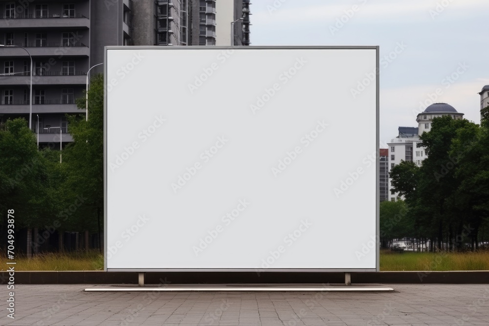 Blank billboard mockup in the urban environment. Image for copy space, advertisement, text Blank billboard mockup in the urban environment. Image for copy space, advertisement, text