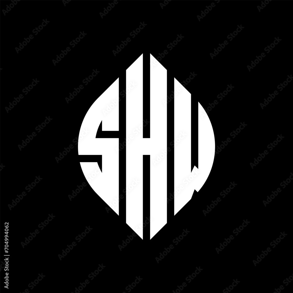 SHW circle letter logo design with circle and ellipse shape. SHW ellipse letters with typographic style. The three initials form a circle logo. SHW circle emblem abstract monogram letter mark vector. SHW circle letter logo design with circle and ellipse shape. SHW ellipse letters with typographic style. The three initials form a circle logo. SHW circle emblem abstract monogram letter mark vector.