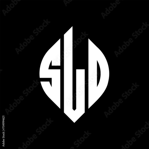 SLD circle letter logo design with circle and ellipse shape. SLD ellipse letters with typographic style. The three initials form a circle logo. SLD circle emblem abstract monogram letter mark vector. photo