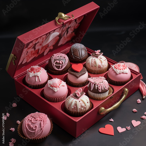 Sweet Symphony of Love: Unveiling our Valentine's Day Box Set, an exquisite collection of cakes that transcend the ordinary. Each delectable creation is a canvas of romance, adorned with delicate fros photo