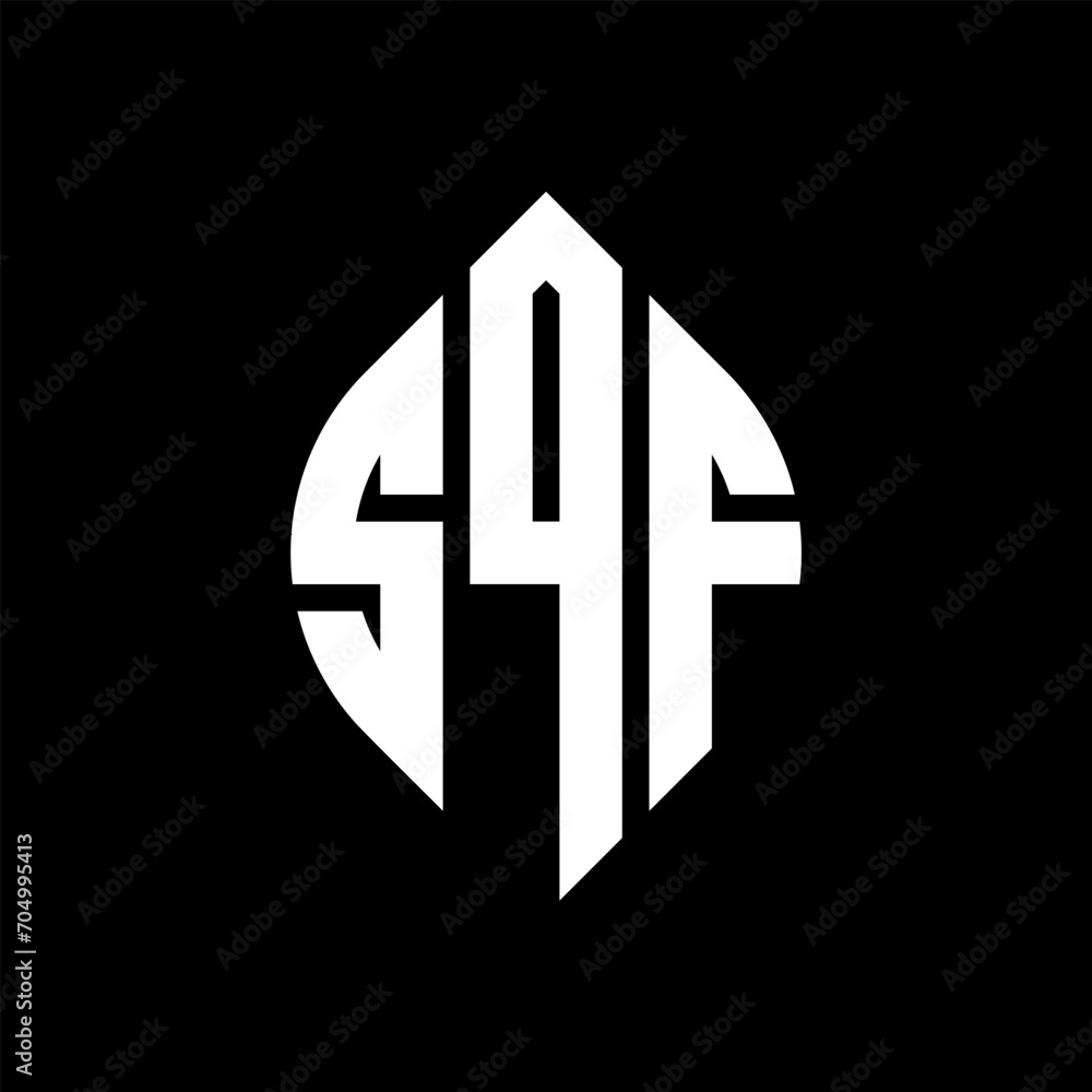 SQF circle letter logo design with circle and ellipse shape. SQF ellipse letters with typographic style. The three initials form a circle logo. SQF circle emblem abstract monogram letter mark vector. SQF circle letter logo design with circle and ellipse shape. SQF ellipse letters with typographic style. The three initials form a circle logo. SQF circle emblem abstract monogram letter mark vector.
