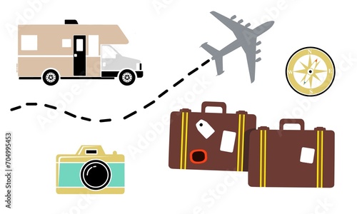travel icons set