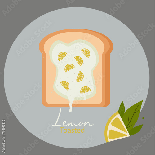 Flat Design Illustration with Lemon Toasted