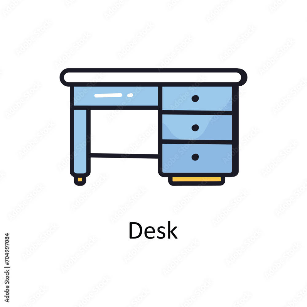 Desk vector filled outline doodle Design illustration. Symbol on White background EPS 10 File Desk vector filled outline doodle Design illustration. Symbol on White background EPS 10 File