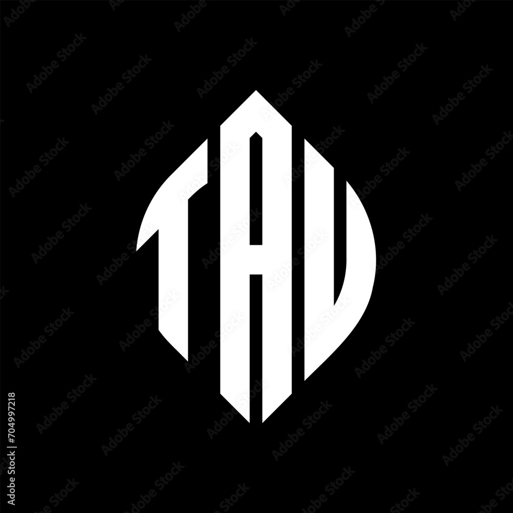 TAU circle letter logo design with circle and ellipse shape. TAU ellipse letters with typographic style. The three initials form a circle logo. TAU circle emblem abstract monogram letter mark vector. TAU circle letter logo design with circle and ellipse shape. TAU ellipse letters with typographic style. The three initials form a circle logo. TAU circle emblem abstract monogram letter mark vector.