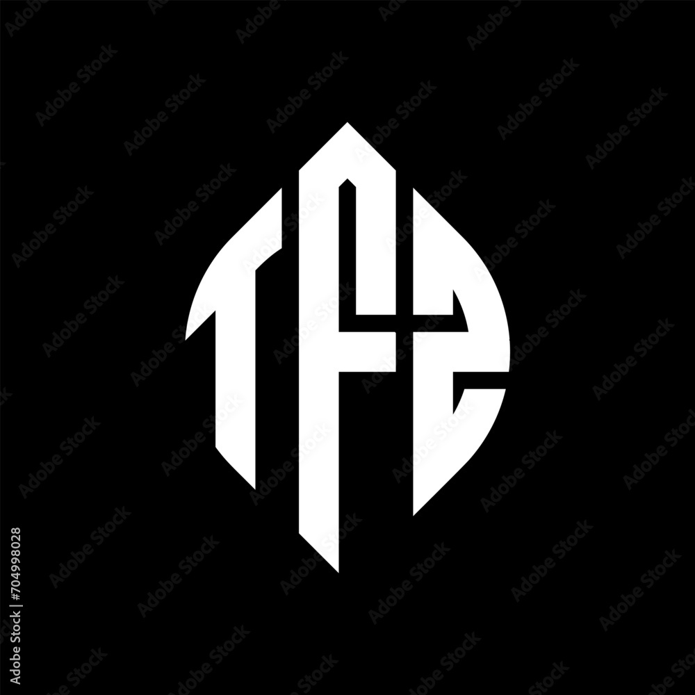 Obraz premium TFZ letter logo design with polygon shape. TFZ polygon and cube shape logo design. TFZ hexagon vector logo template white and black colors. TFZ monogram, business and real estate logo.
