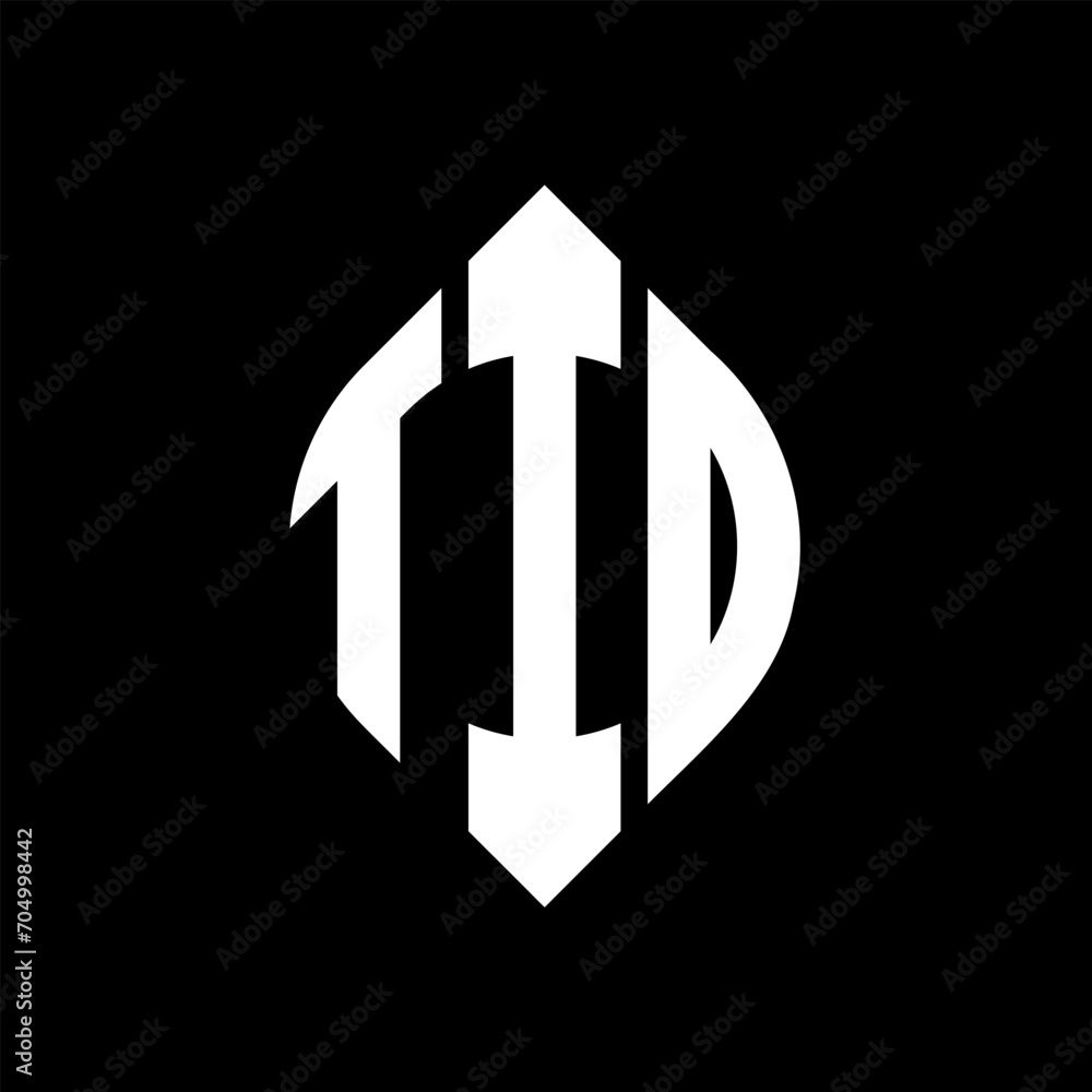 TID circle letter logo design with circle and ellipse shape. TID ellipse letters with typographic style. The three initials form a circle logo. TID circle emblem abstract monogram letter mark vector. TID circle letter logo design with circle and ellipse shape. TID ellipse letters with typographic style. The three initials form a circle logo. TID circle emblem abstract monogram letter mark vector.