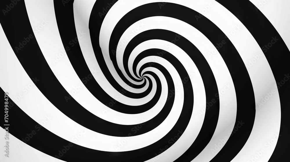 Fototapeta premium Hypnotic Spiral Tunnel with Black and White Lines AI Generated