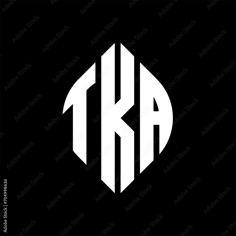 TKA circle letter logo design with circle and ellipse shape. TKA ellipse letters with typographic style. The three initials form a circle logo. TKA circle emblem abstract monogram letter mark vector. TKA circle letter logo design with circle and ellipse shape. TKA ellipse letters with typographic style. The three initials form a circle logo. TKA circle emblem abstract monogram letter mark vector.