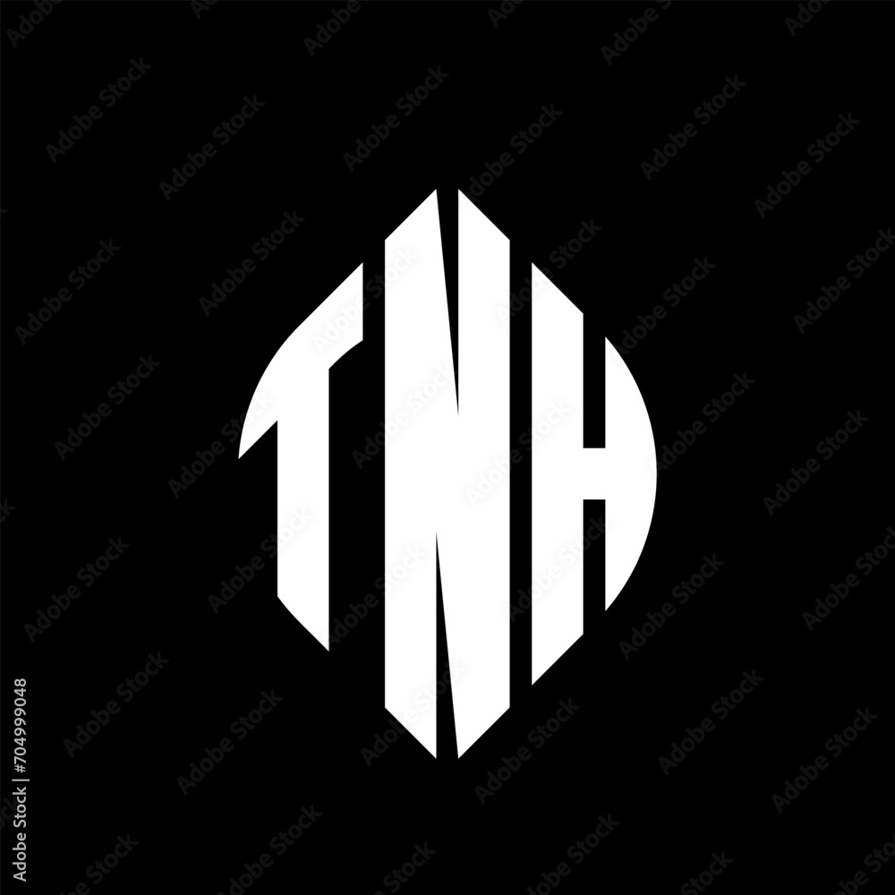 TNH circle letter logo design with circle and ellipse shape. TNH ellipse letters with typographic style. The three initials form a circle logo. TNH circle emblem abstract monogram letter mark vector. TNH circle letter logo design with circle and ellipse shape. TNH ellipse letters with typographic style. The three initials form a circle logo. TNH circle emblem abstract monogram letter mark vector.