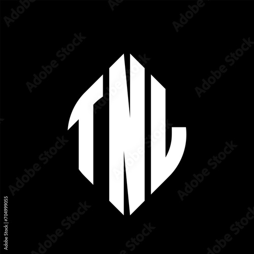 Free Download TNL circle letter logo design with circle and ellipse shape. TNL ellipse letters with typographic style. The three initials form a circle logo. TNL circle emblem abstract monogram letter mark vector. - GFXLoad