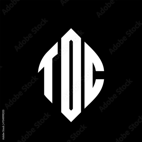 TOC circle letter logo design with circle and ellipse shape. TOC ellipse letters with typographic style. The three initials form a circle logo. TOC circle emblem abstract monogram letter mark vector.