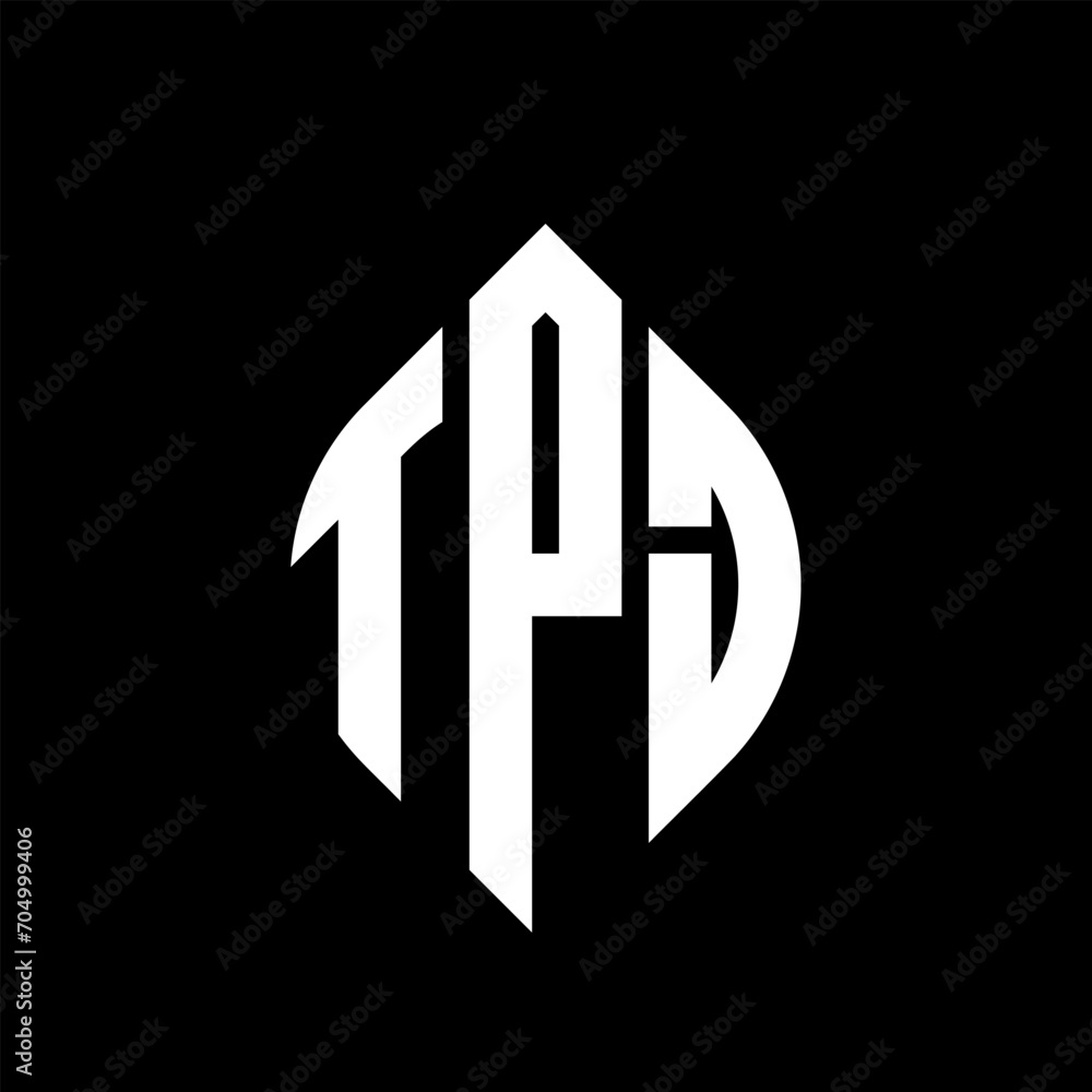 TPJ circle letter logo design with circle and ellipse shape. TPJ ellipse letters with typographic style. The three initials form a circle logo. TPJ circle emblem abstract monogram letter mark vector. TPJ circle letter logo design with circle and ellipse shape. TPJ ellipse letters with typographic style. The three initials form a circle logo. TPJ circle emblem abstract monogram letter mark vector.