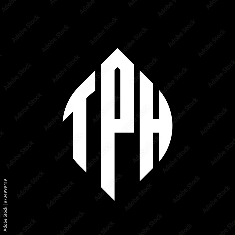 TPH circle letter logo design with circle and ellipse shape. TPH ellipse letters with typographic style. The three initials form a circle logo. TPH circle emblem abstract monogram letter mark vector. TPH circle letter logo design with circle and ellipse shape. TPH ellipse letters with typographic style. The three initials form a circle logo. TPH circle emblem abstract monogram letter mark vector.